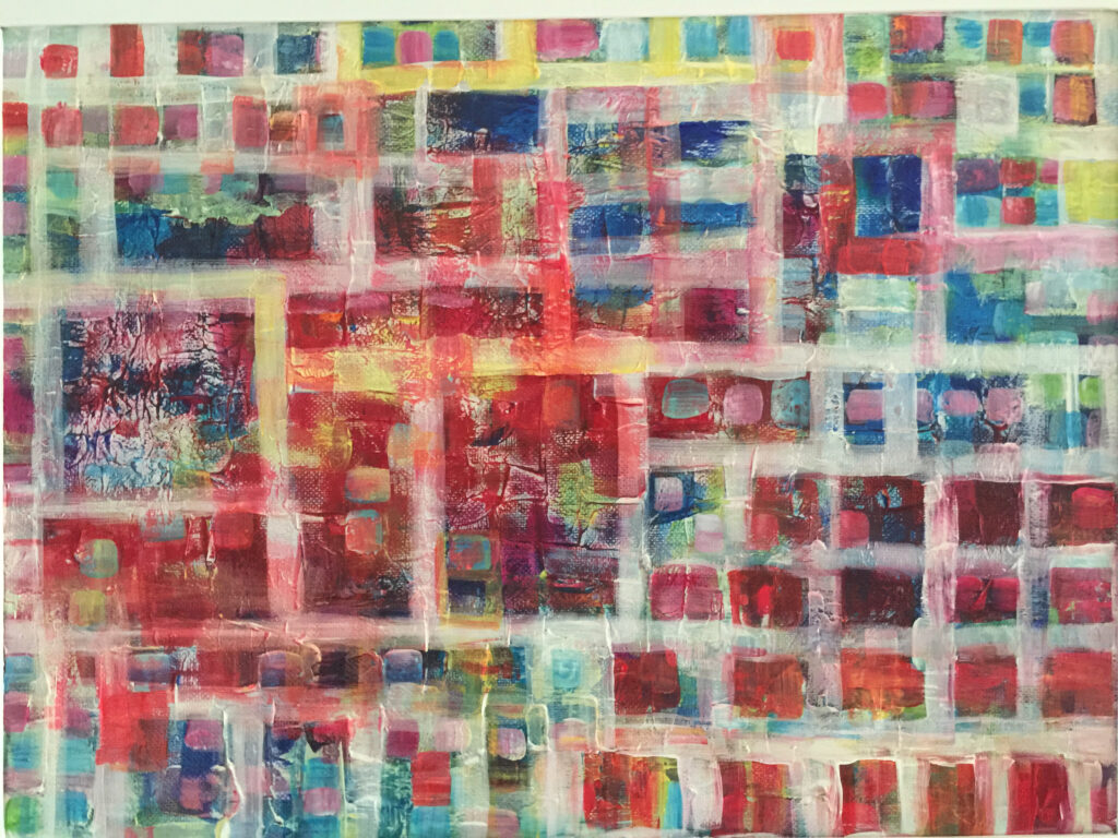 Tanz der Farben Acryl auf Pressspanplatte Format 70 x 50