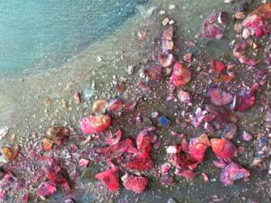 Purpurküste Mixed Media auf Leinwand Format 70 x 50